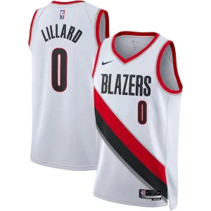 Damian Lillard Portland Trail Blazers Nike Unisex Swingman Bold Jersey Association Edition White/Black