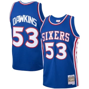 Darryl Dawkins Philadelphia 76ers 1976/77 Hardwood Classics Swingman Jersey Luxueux Royal