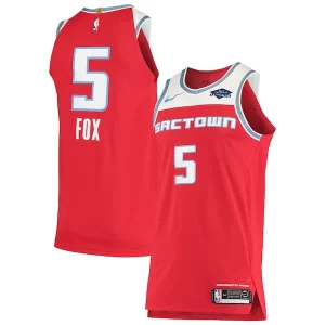 De'Aaron Fox Sacramento Kings Captivant Nike Authentic Badge Jersey City Edition Red