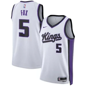 De'Aaron Fox Sacramento Premium Kings Nike Unisex Swingman Jersey Association Edition White/Black
