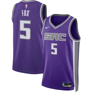De'Aaron Fox Sacramento Kings Nike Admirable Unisex Swingman Jersey Icon Edition Purple