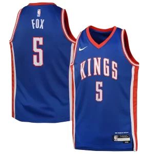 De'Aaron Fox Sacramento Kings Nike Youth 2024/25 Swingman Player Classique Jersey City Edition Blue