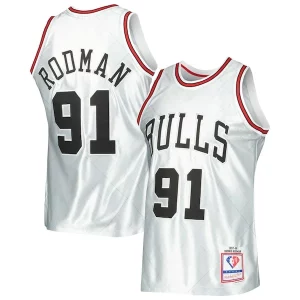Dennis Rodman Chicago Bulls 1997/98 Hardwood Magnifique Classics 75th Anniversary Swingman Jersey Platinum