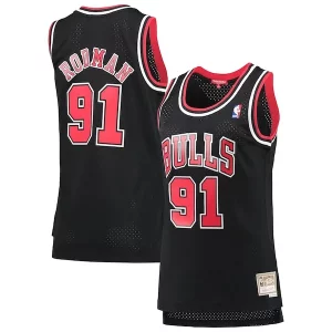 Dennis Rodman Premium Chicago Bulls Women's Hardwood Classics Swingman Jersey Black