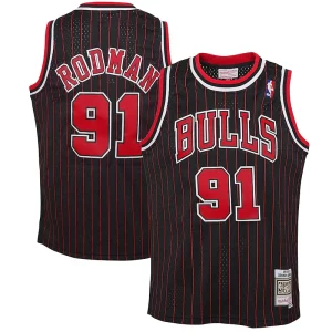 Dennis Rodman Chicago Bulls Youth 1995/96 Hardwood Classics Swingman Jersey Black Exquisite