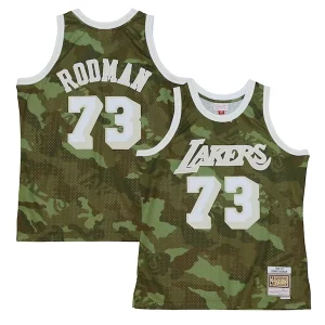 Dennis Rodman Los Angeles Lakers Hardwood Classics Distingué 1998/99 Ghost Green Swingman Jersey Camo