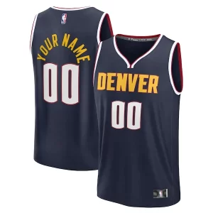 Denver Nuggets Fast Break Custom Jersey Icon Edition Navy/Blue Dashing