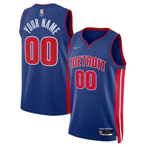 Detroit Pistons Nike 2021/22 Diamond Swingman Custom Jersey Icon Edition Prime Blue
