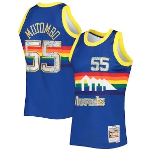 Dikembe Mutombo Denver Nuggets 1996/97 Hardwood Classics NBA 75th Anniversary Diamond Superbe Swingman Jersey Royal