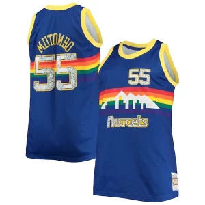 Dikembe Mutombo Personalisable Denver Nuggets Big & Tall 1991/92 NBA 75th Anniversary Diamond Swingman Jersey Blue