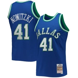 Dirk Nowitzki Classique Dallas Mavericks 1998/99 Hardwood Classics NBA 75th Anniversary Diamond Swingman Jersey Blue