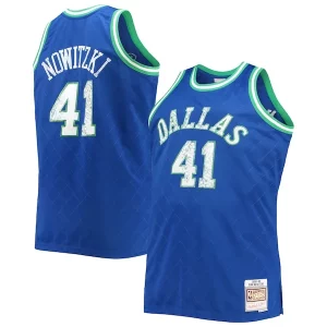Dirk Nowitzki Dallas Mavericks Big & Tall 1998/99 NBA 75th Haut de gamme Anniversary Diamond Swingman Jersey Blue