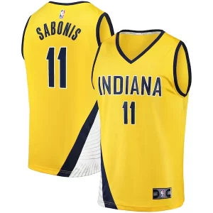Domantas Sabonis Indiana Pacers Fast Break Replica Jersey Statement Edition Gold Prime