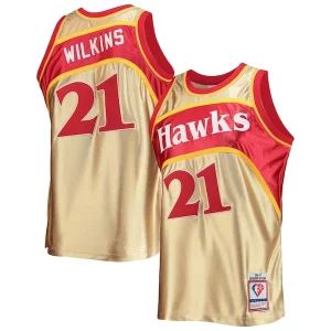 Dominique Wilkins Atlanta Hawks 75th Anniversary 1986/87 Authentique Hardwood Classics Swingman Jersey Gold
