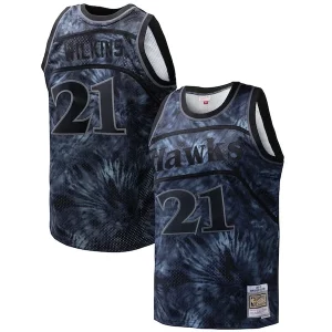 Dominique Uniques Wilkins Atlanta Hawks Hardwood Classics 1986/87 Tie Dye Swingman Jersey Black