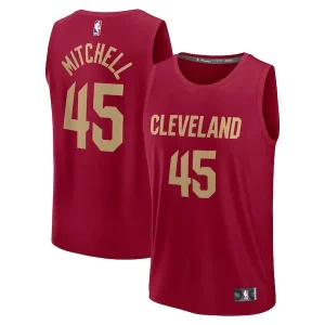 Donovan Mitchell Cleveland Éclatant Cavaliers Youth Fast Break Replica Player Jersey Icon Edition Wine