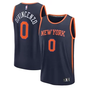 Donte DiVincenzo Unique New York Knicks Fast Break Replica Player Jersey Statement Edition Navy