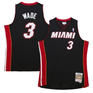 Dwyane Wade Miami Charming Heat Hardwood Classics Swingman Jersey Black