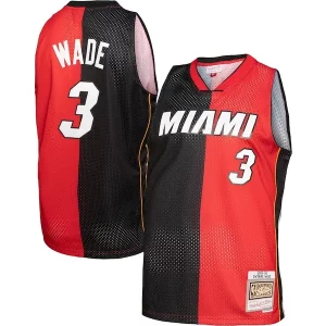 Dwyane Wade Miami Tendance Heat Big & Tall Hardwood Classics 2005/06 Split Swingman Jersey Black/Red