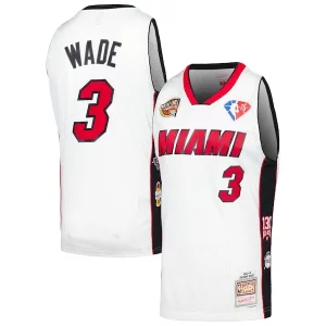 Dwyane Wade Miami Heat Unisex Hall of Fame Class of 2023 Throwback Swingman Jersey White Distingué