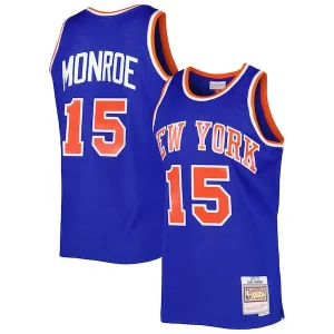 Earl Monroe New York Knicks 2001/02 Hardwood Classics Swingman Jersey Blue Dashing