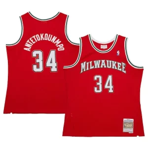 Giannis Antetokounmpo Milwaukee Bucks 2014/15 Élégant Hardwood Classics Swingman Jersey Red