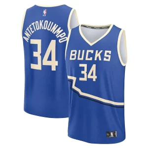 Giannis Magnifique Antetokounmpo Milwaukee Bucks Youth 2024/25 Fast Break Player Jersey City Edition Royal