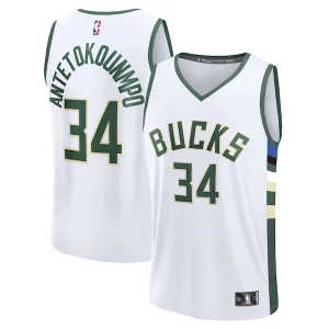 Giannis Refiné Antetokounmpo Milwaukee Bucks Fast Break Replica Player Jersey Association Edition White