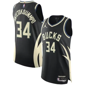 Giannis Antetokounmpo Milwaukee Bucks Jordan Brand Authentic Player Jersey Superbe Statement Edition Black