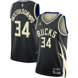 Giannis Antetokounmpo Milwaukee Bucks Jordan Brand Unisex Swingman Jersey Luxueux Statement Edition Black