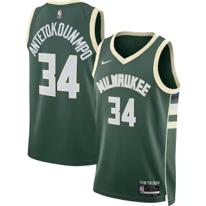 Giannis Antetokounmpo Milwaukee Bucks Nike Unisex Swingman Jersey Icon Edition Commémoratif Hunter Green/White