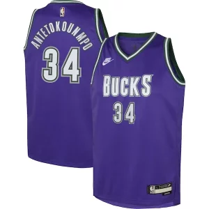 Giannis Antetokounmpo Milwaukee Bucks Nike Collectible Youth 2022/23 Swingman Jersey Purple Classic Edition
