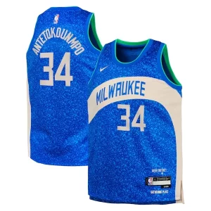 Giannis Éclatant Antetokounmpo Milwaukee Bucks Nike Youth Swingman Replica Jersey City Edition Royal