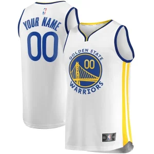 Golden State Superbe Warriors Fast Break Custom Replica Jersey White Association Edition/Royal