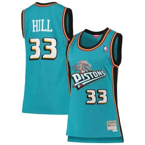 Grant Hill Detroit Pistons Women's 1998/99 Authentique Hardwood Classics Swingman Jersey Teal