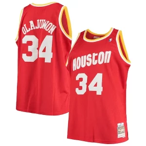 Hakeem Olajuwon Houston Rockets 1993/94 Big & Tall Hardwood Exquisite Classics Swingman Jersey Red