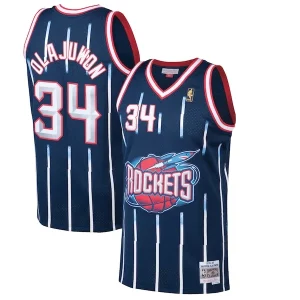 Hakeem Olajuwon Houston Rockets 1996/97 Hardwood Classics Stylish Swingman Jersey Navy