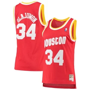 Hakeem Olajuwon Houston Charming Rockets Women's 1993/94 Hardwood Classics Swingman Jersey Red/Navy