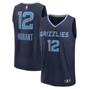 Ja Morant Memphis Grizzlies Fast Break Replica Player Haut de gamme Jersey Icon Edition Navy