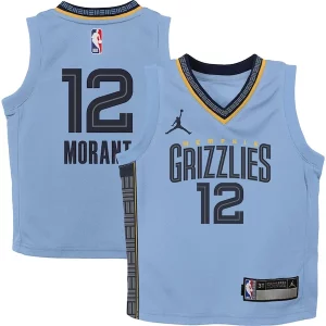 Ja Morant Memphis Grizzlies Jordan Brand Preschool 2022/23 Tendance Statement Edition Jersey Light Blue