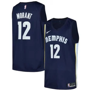 Ja Morant Memphis Grizzlies Nike Swingman Player Jersey Icon Edition Haut de gamme Navy