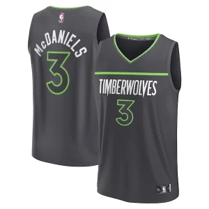 Jaden McDaniels Minnesota Timberwolves Youth Fast Break Replica Player Jersey Vibrant Statement Edition Black