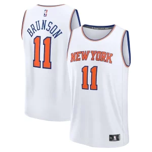 Jalen Brunson New York Knicks Youth Fast Break Replica Player Jersey Association Edition White Haut de gamme