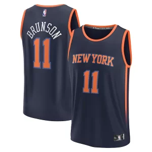 Jalen Brunson Admirable New York Knicks Youth Fast Break Replica Player Jersey Statement Edition Navy