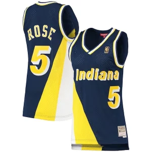Jalen Rose Indiana Pacers Women's 1996/97 Hardwood Classics Superbe Swingman Jersey Navy