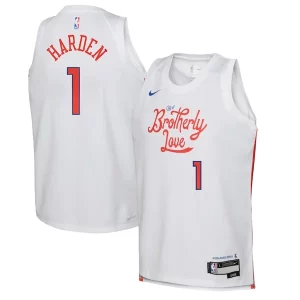 James Harden Philadelphia 76ers Nike Youth 2022/23 Swingman Jersey City Edition White Prime