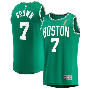 Jaylen Brown Boston Celtics 2024 NBA Finals Champions Fast Break Replica Player Jersey Kelly Green Refiné Icon Edition