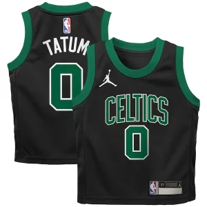 Jayson Tatum Boston Celtics Jordan Brand Preschool 2022/23 Replica Jersey Statement Edition Black Exceptionnel