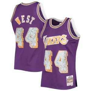Jerry West Los Angeles Lakers 1971/72 Hardwood Classics NBA Authentique 75th Anniversary Diamond Swingman Jersey Purple