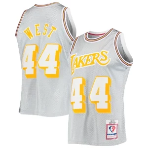 Jerry West Los Angeles Lakers 75th Anniversary 1971/72 Hardwood Classics Swingman Jersey Silver Premium